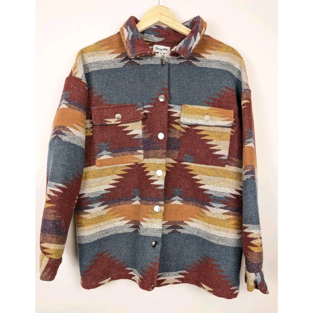 Prissy Jane Aztec Southwest Button Down Jacket Size Medium